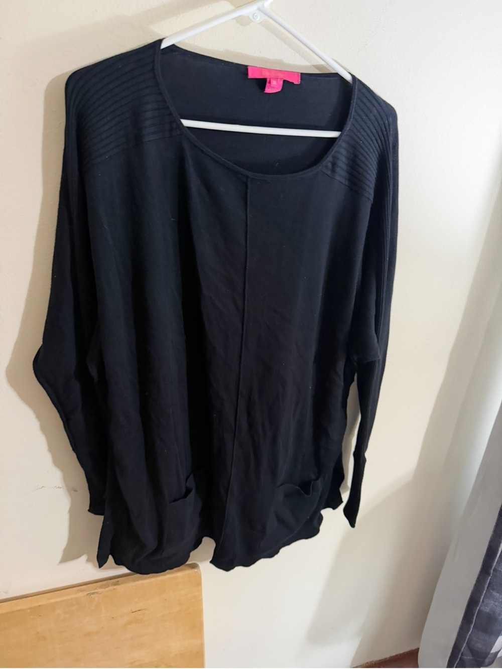 Lilly Pulitzer Size XL Joslyn Coolmax Sweater Black Long Sleeve Scoop Neck
